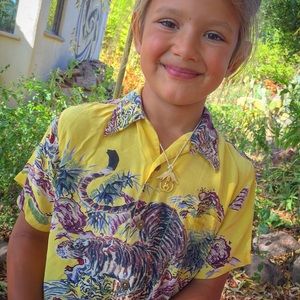 Authentic antique Avanti silk boys shirt